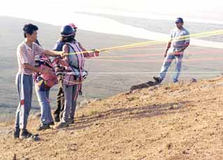 Western Paragliding Association  - Students launching a tandem