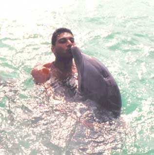 Dolphin kissing me